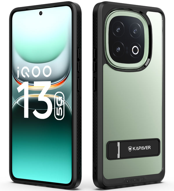 IQOO 13 Back Cover Case | Impulse With Kick Stand - Black