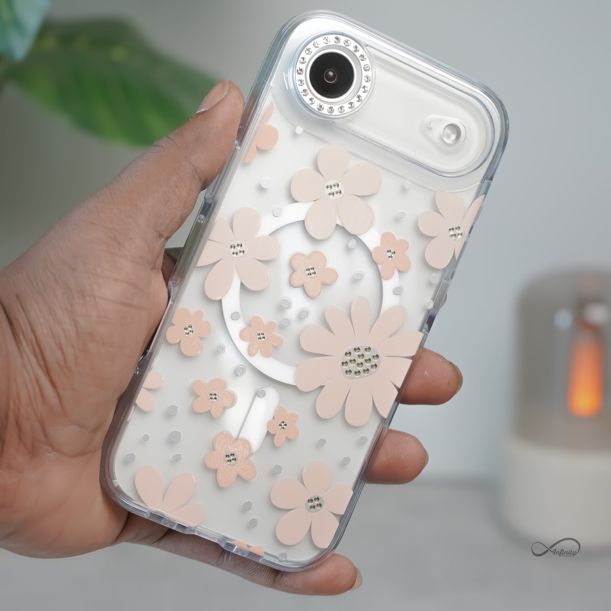 iPhone 17 Air Back Cover Case | Floral Case Mag-X - Gold