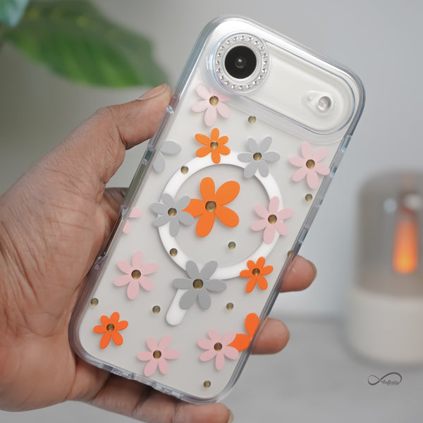 iPhone 17 Air Back Cover Case | Floral Case Mag-X - Orange