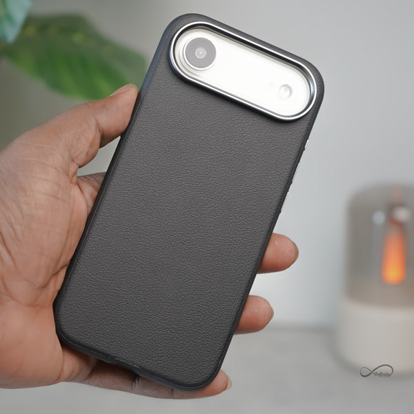 iPhone 17 Air Back Cover Case | PU Leather Mag-X - Black