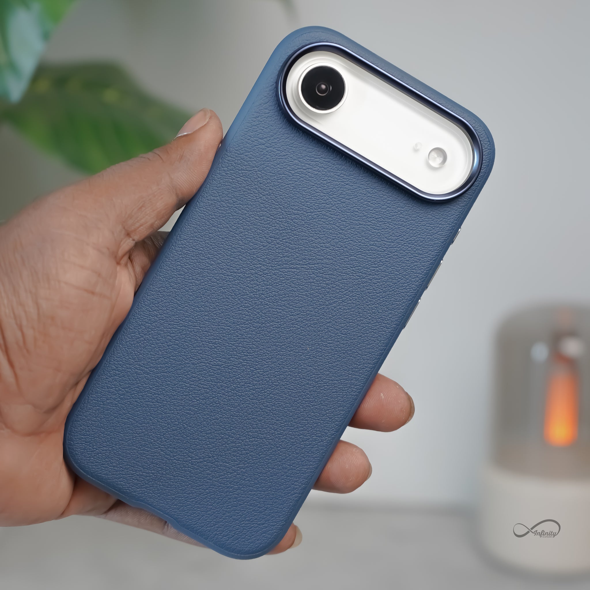 iPhone 17 Air Back Cover Case | PU Leather Mag-X - Blue
