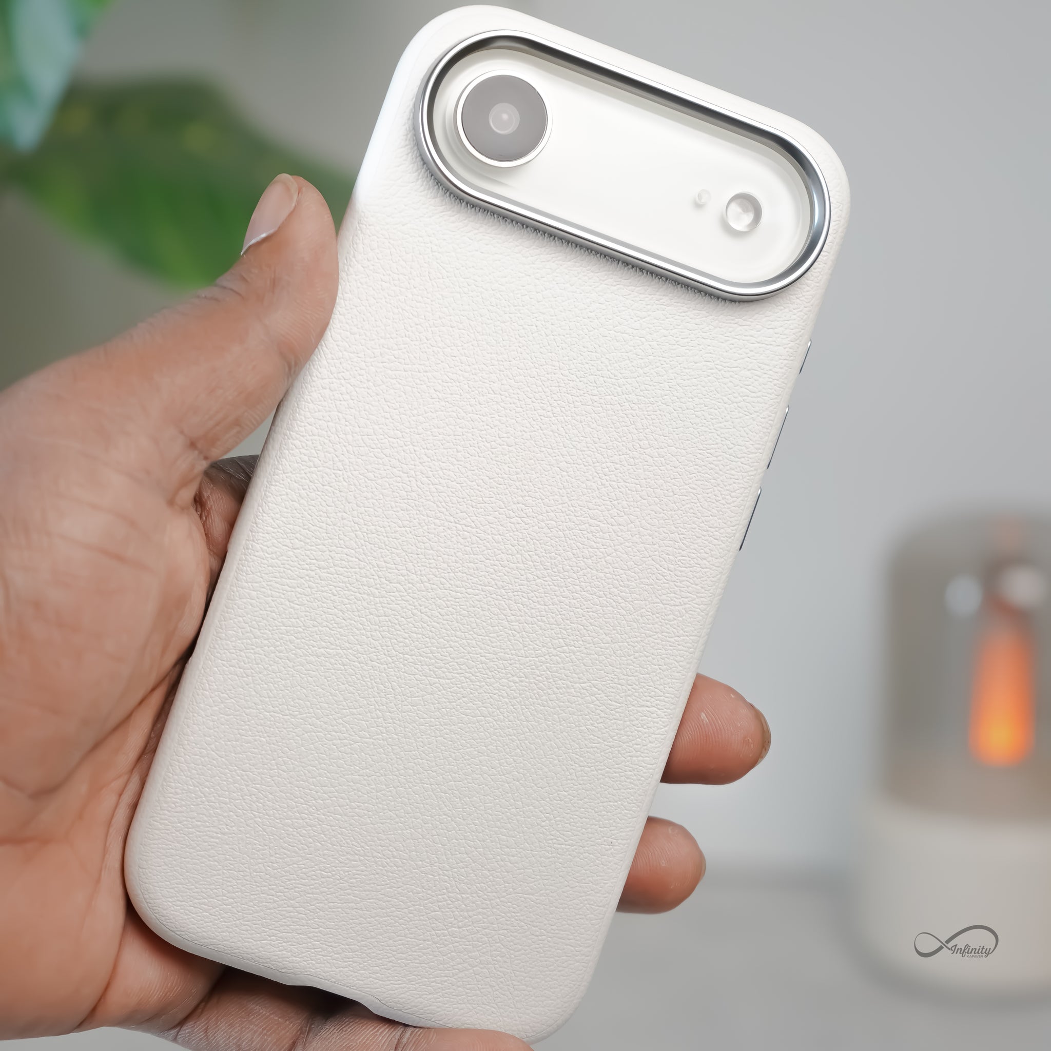 iPhone 17 Air Back Cover Case | PU Leather Mag-X - White