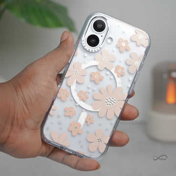 iPhone 17 Back Cover Case | Floral Case Mag-X - Gold