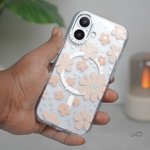 iPhone 17 Back Cover Case | Floral Case Mag-X - Gold
