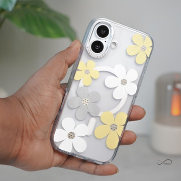iPhone 17 Back Cover Case | Floral Case Mag-X - Yellow