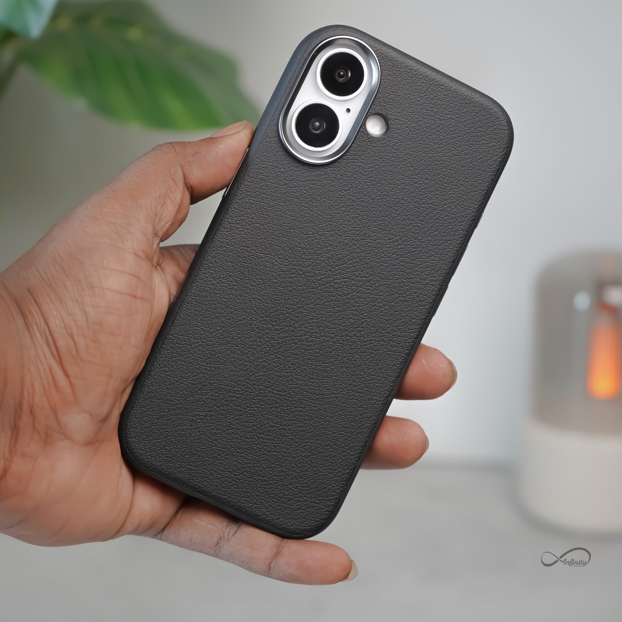 iPhone 17 Back Cover Case | PU Leather Mag-X - Black