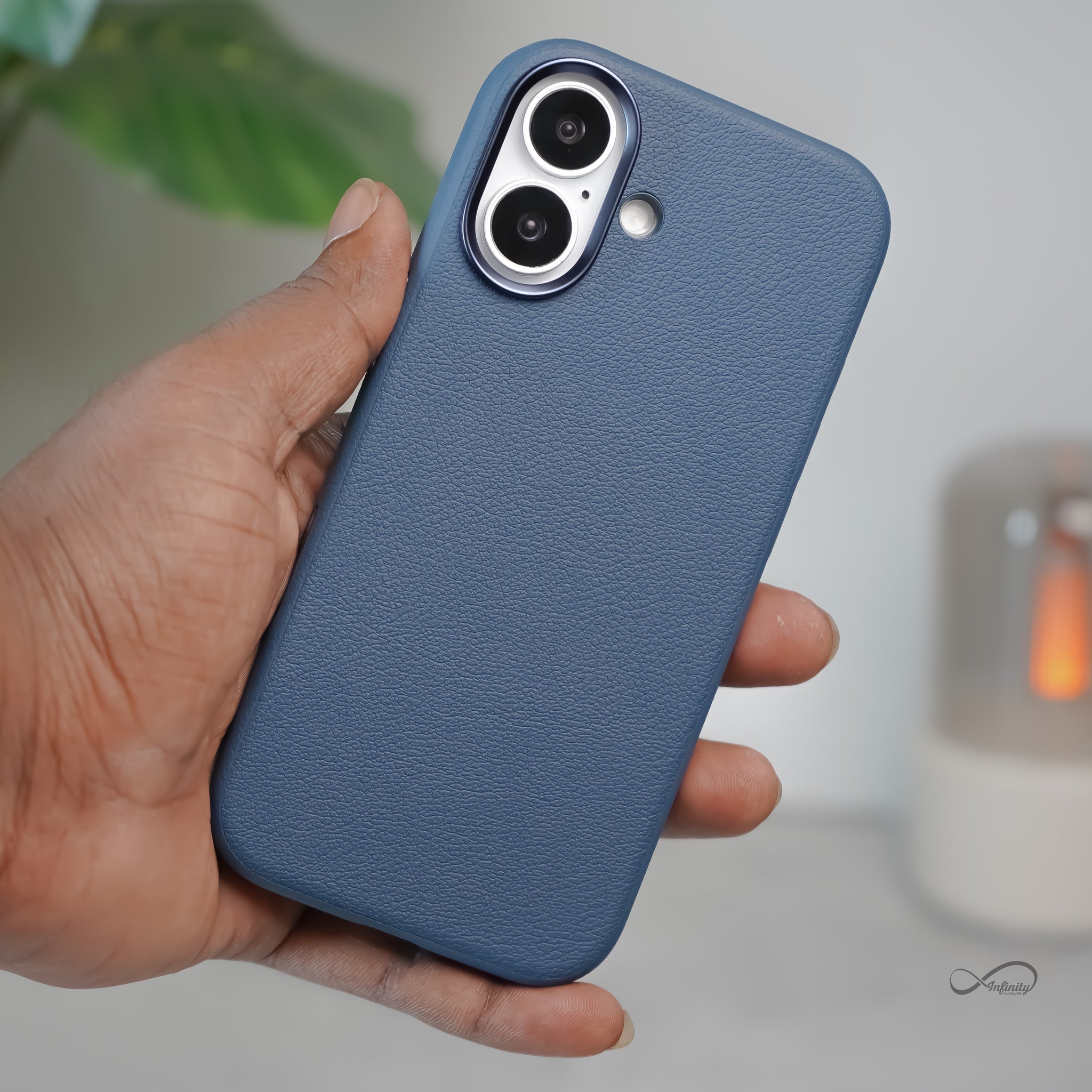 iPhone 17 Back Cover Case | PU Leather Mag-X - Blue