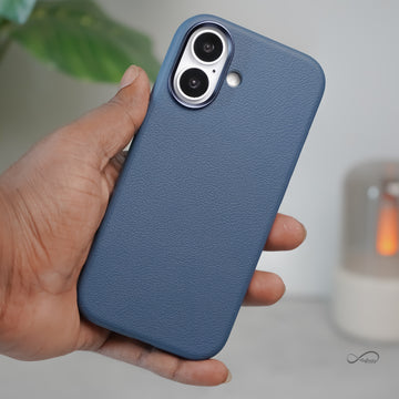 iPhone 17 Back Cover Case | PU Leather Mag-X - Blue