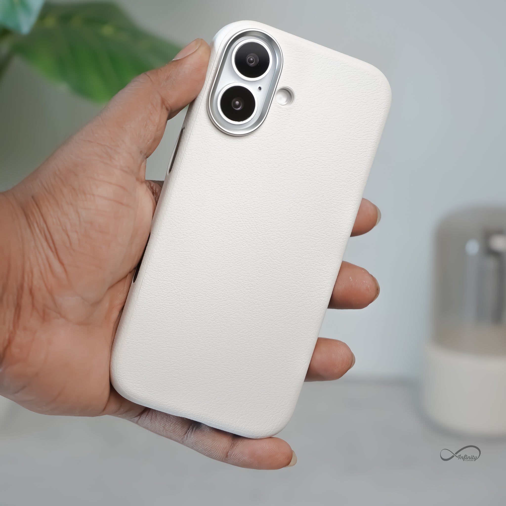 iPhone 17 Back Cover Case | PU Leather Mag-X - White