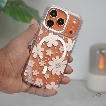 iPhone 17 Pro Back Cover Case | Floral Case Mag-X - Gold