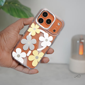 iPhone 17 Pro Back Cover Case | Floral Case Mag-X - Yellow