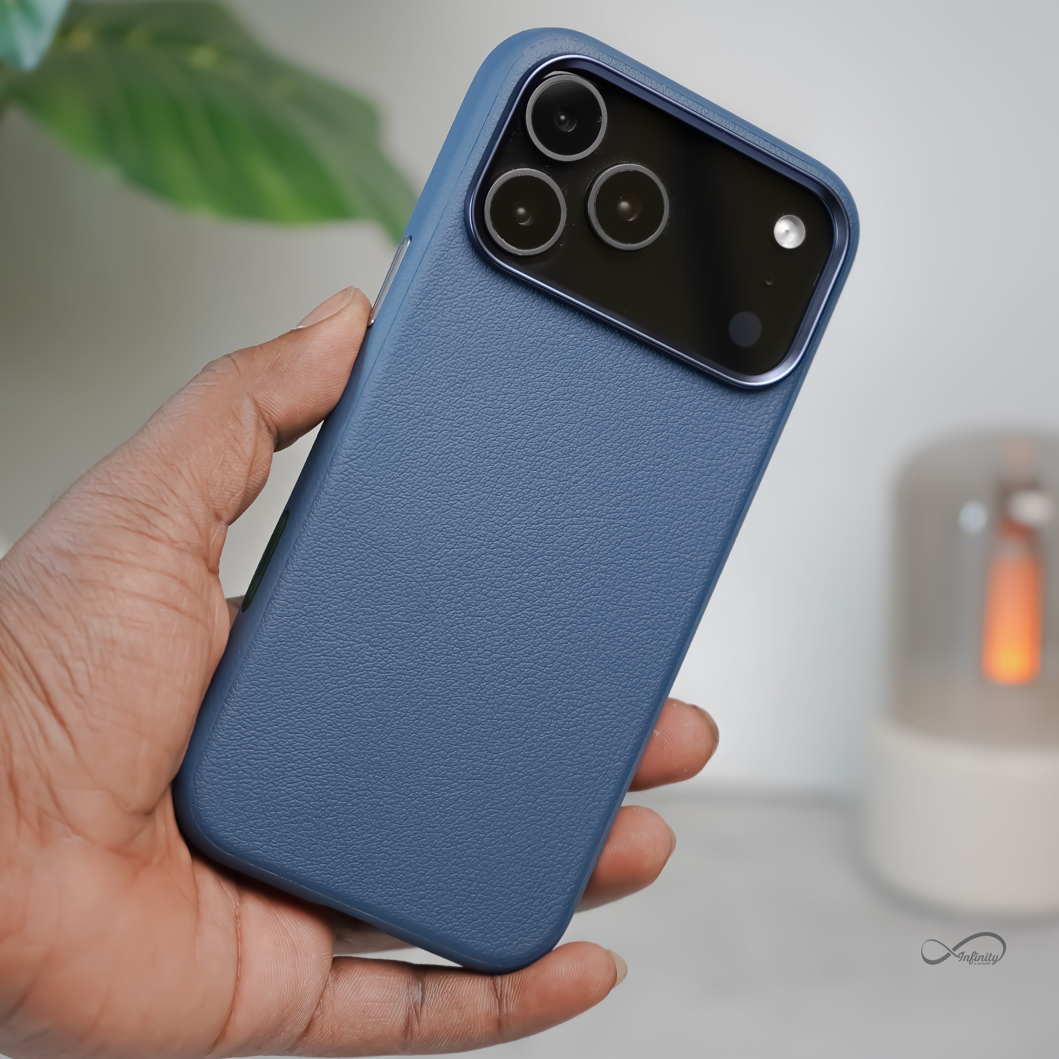 Best iPhone 17 Pro Max Back Cover Case | PU Leather Mag-X - Blue