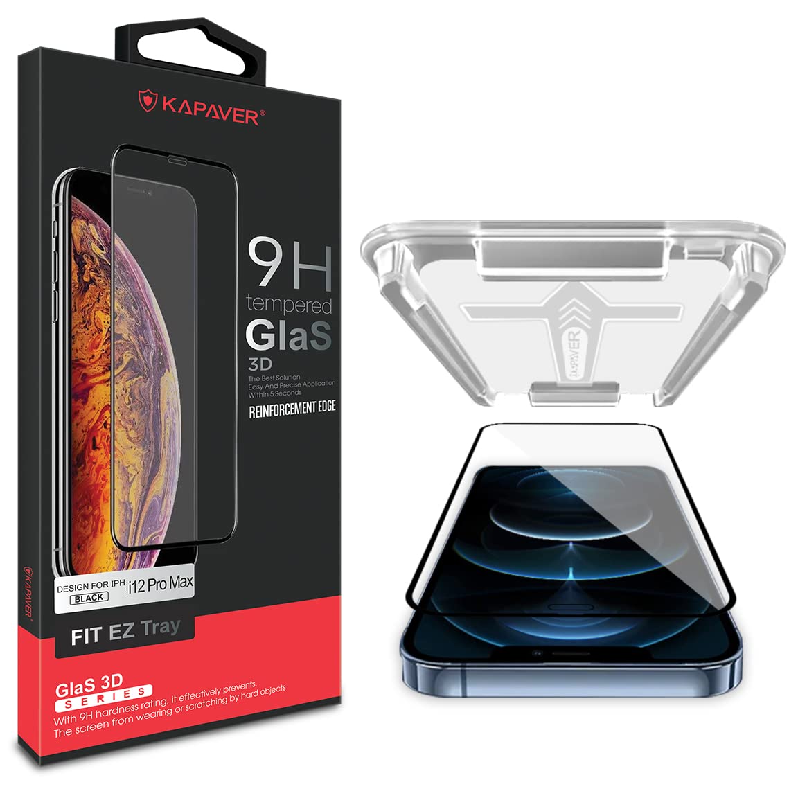 iPhone 12 Pro Max Tempered Glass Screen Protector Guard | Easy FIT - 1 Pack