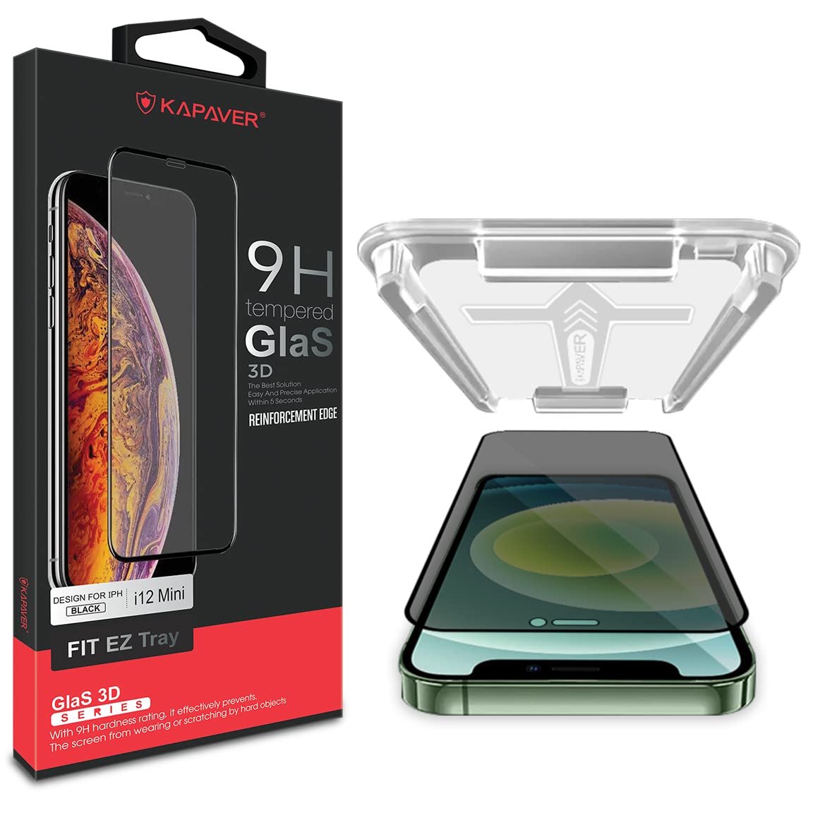 iPhone 12 Mini Tempered Glass Screen Protector Guard | EZ FIT - 2 Pack