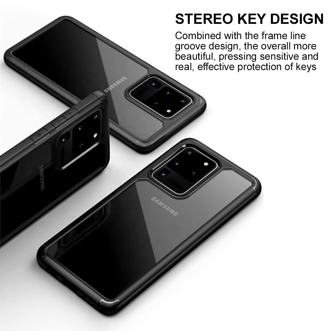 KAPAVER® Rugged Hybrid Armor TPU Bumper with Hard PC Clear Case