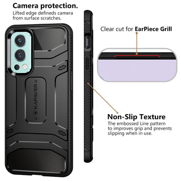 OnePlus Nord 2 5G Back Cover Case | Rugged - Black
