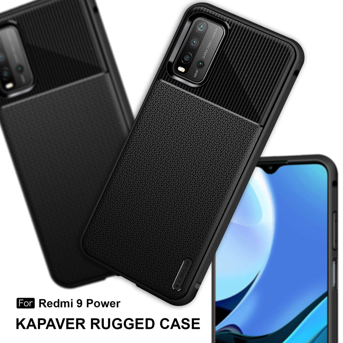 Redmi 9 Power Back Cover Case | Rugged - Black