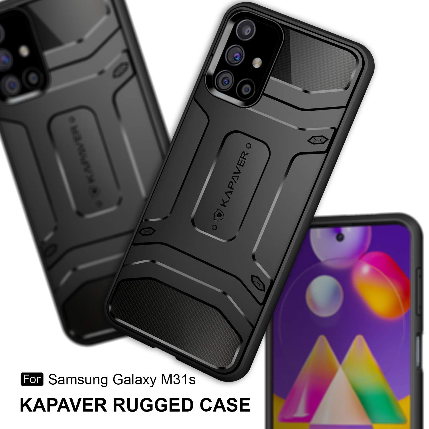 Samsung Galaxy M31S Back Cover Case Rugged Black