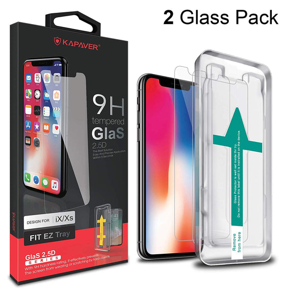 iPhone X/iPhone XS Tempered Glass Screen Protector Guard | EZ FIT - 2 Pack