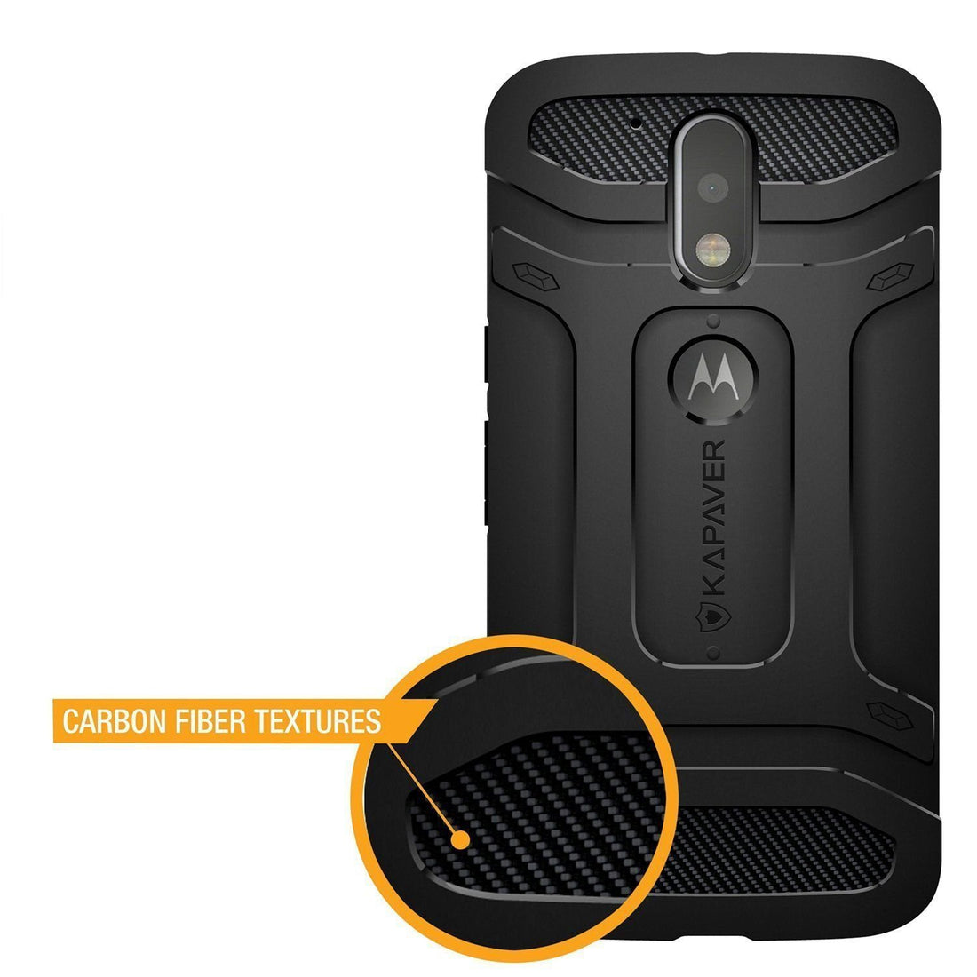 Moto G4 / G4 Plus Back Cover Case | Rugger - Black