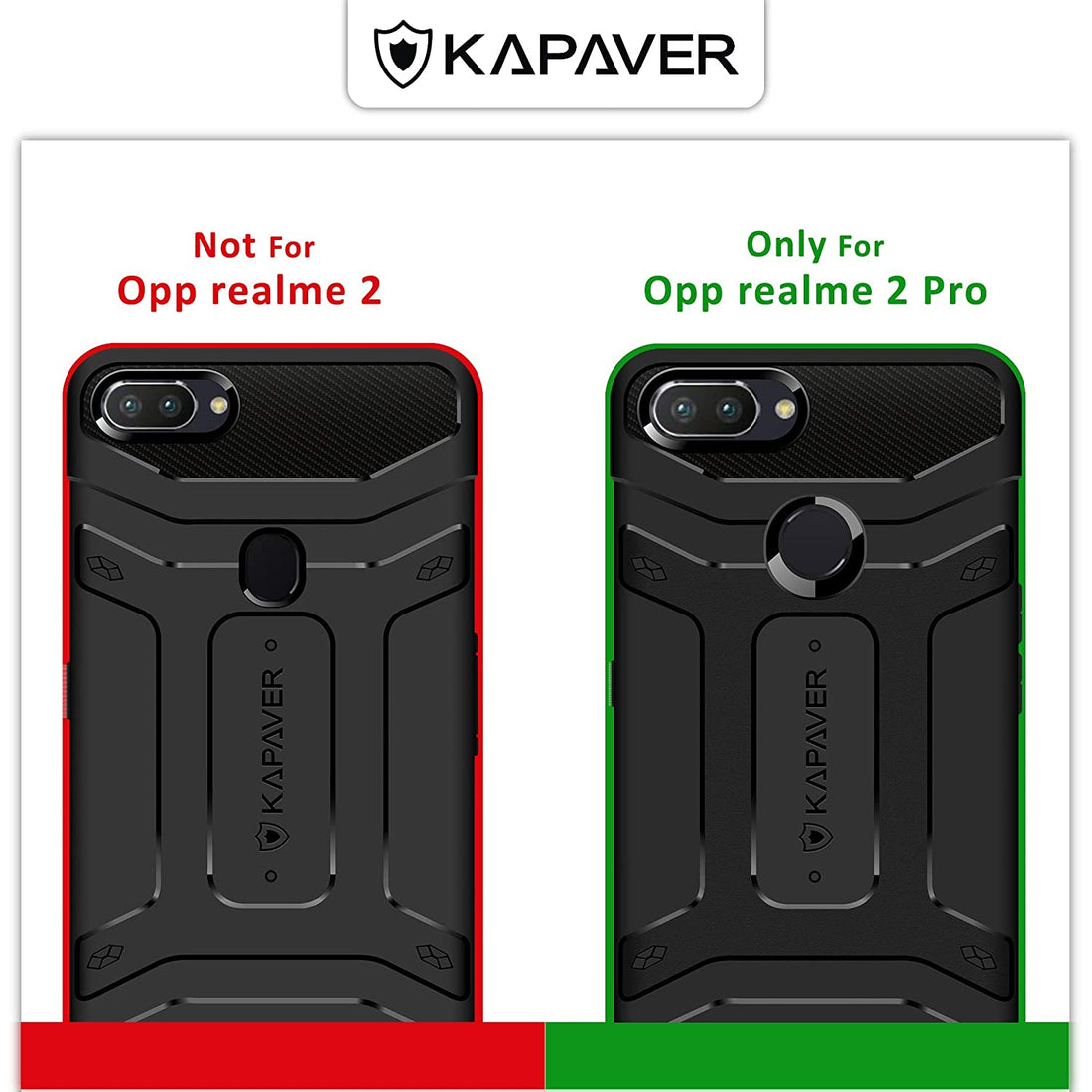 Realme 2 Pro Back Cover Case | Rugged - Black