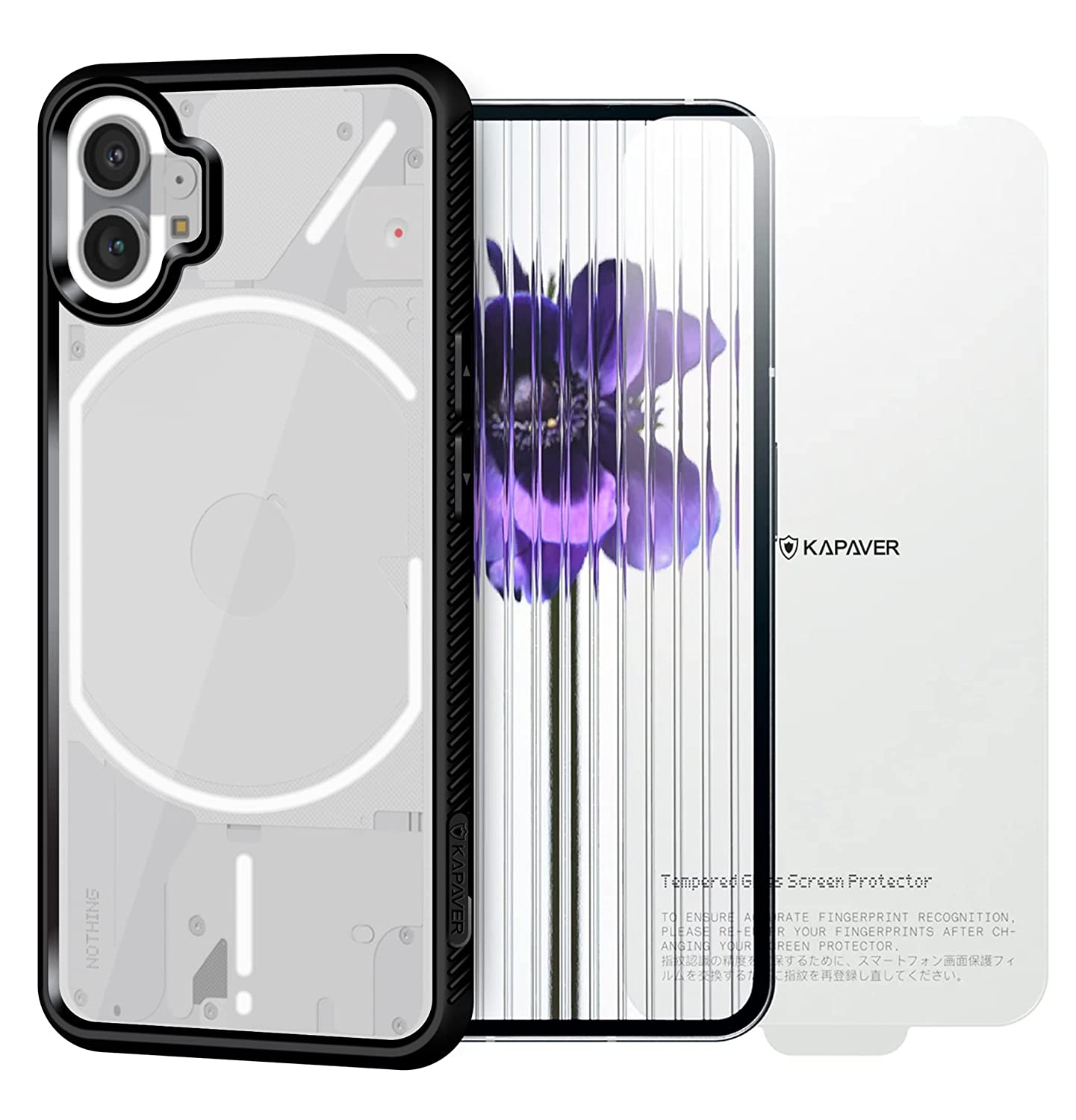Nothing Phone 1 5G Back Cover Case With Glass | Impulse - Black