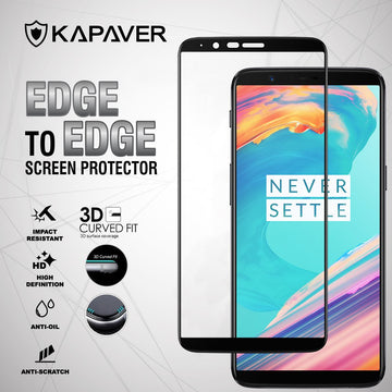 OnePlus 5T Tempered Glass Screen Protector Guard | EDGE TO EDGE - 1 Pack