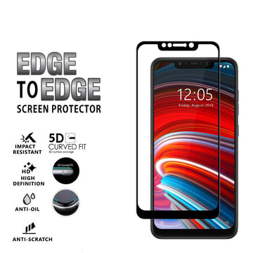 Xiaomi Poco F1 Tempered Glass Screen Protector Guard | EDGE TO EDGE - 1 Pack