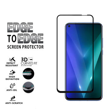 Honor View 20 Tempered Glass Screen Protector Guard | EDGE TO EDGE - 1 Pack